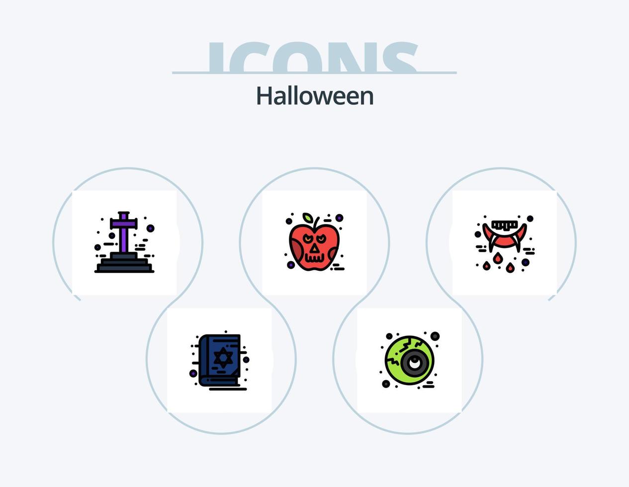 Halloween Line Filled Icon Pack 5 Icon Design. halloween. face. ware wolf. avatar. owl vector