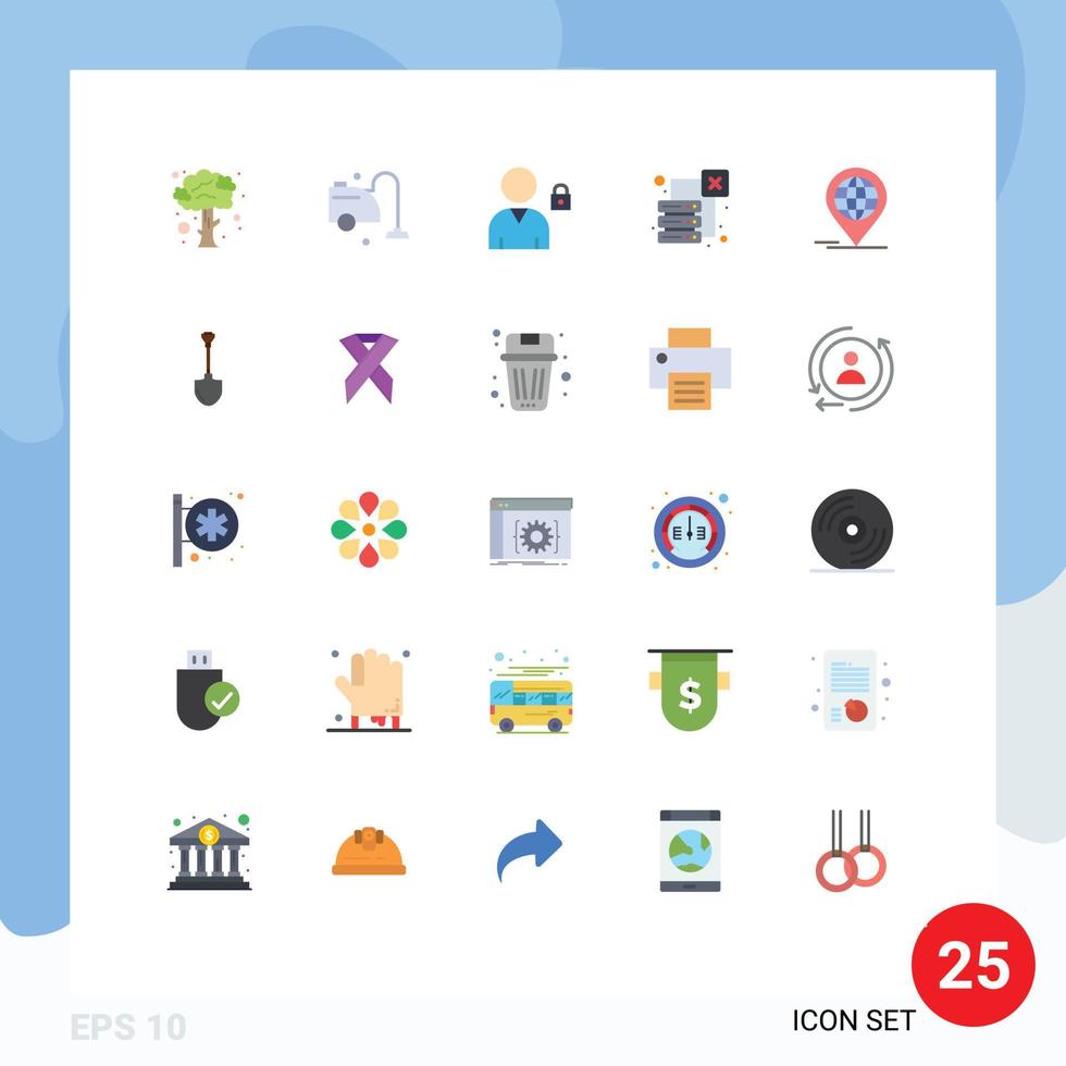 conjunto de 25 iconos de interfaz de usuario modernos signos de símbolos para elementos de diseño de vector editables de red comercial de bloqueo de foro moderno