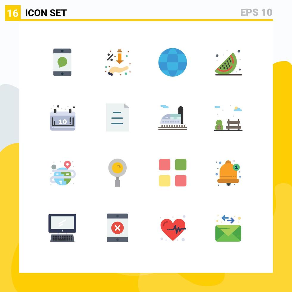 16 Creative Icons Modern Signs and Symbols of autumn fruits hand food globe Editable Pack of Creative Vector Design Elements