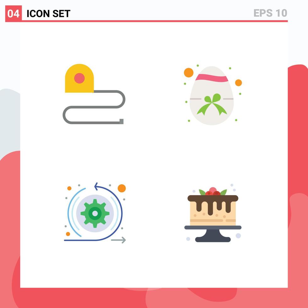 User Interface Pack of 4 Basic Flat Icons of construction arrows tape gift sprint Editable Vector Design Elements