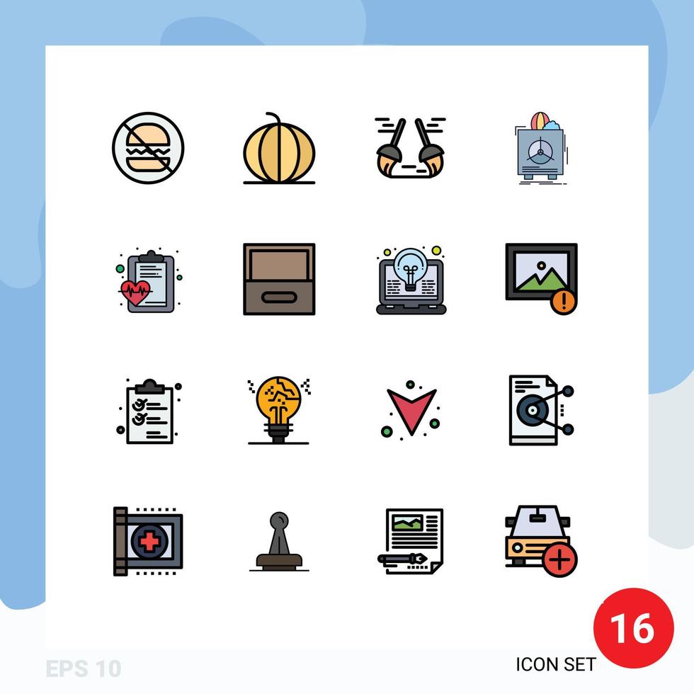 Set of 16 Modern UI Icons Symbols Signs for health product vegetable fragile sweep Editable Creative Vector Design Elements