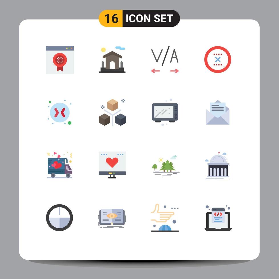 16 concepto de color plano para sitios web móviles y aplicaciones intercambiar flechas interfaz de kerning cerrar paquete editable de elementos de diseño de vectores creativos