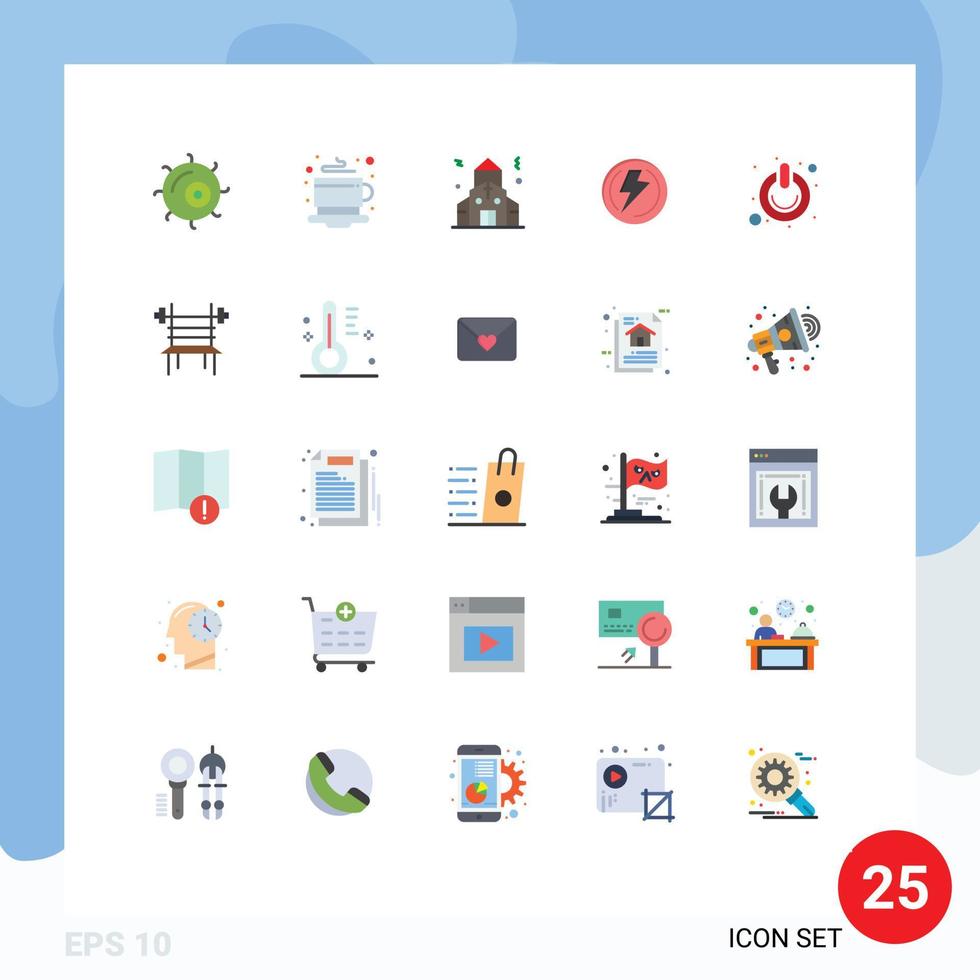 Stock Vector Icon Pack of 25 Line Signs and Symbols for on button christmas power voltage Editable Vector Design Elements