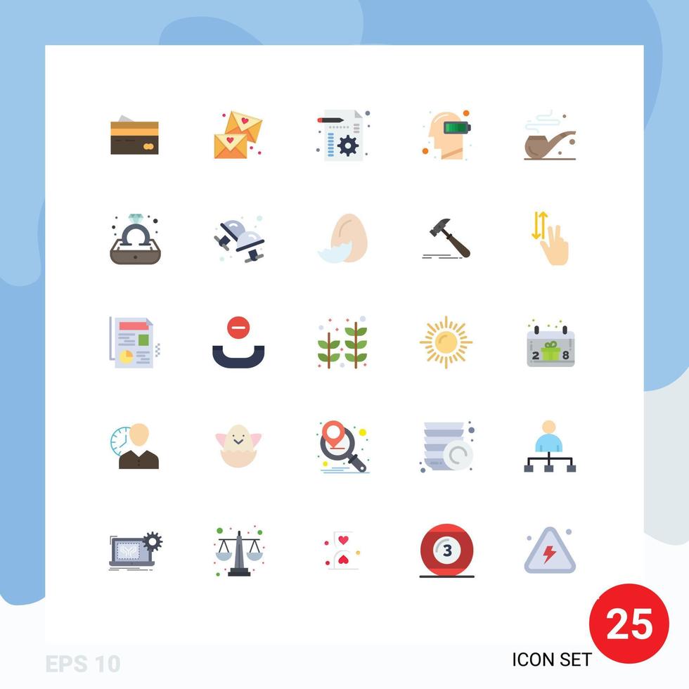 Group of 25 Modern Flat Colors Set for exhaustion setting email file business Editable Vector Design Elements