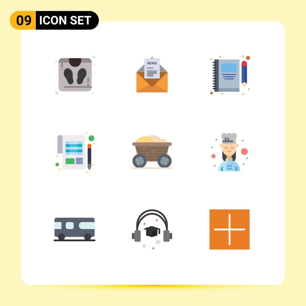 9 Creative Icons Modern Signs and Symbols of tax payment book balance write Editable Vector Design Elements