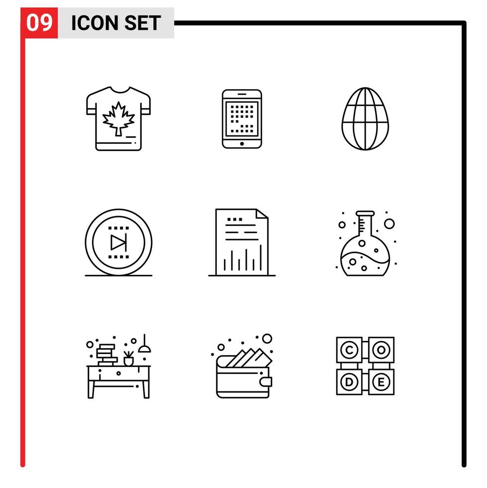 9 Creative Icons Modern Signs and Symbols of onward office digital movie easter Editable Vector Design Elements