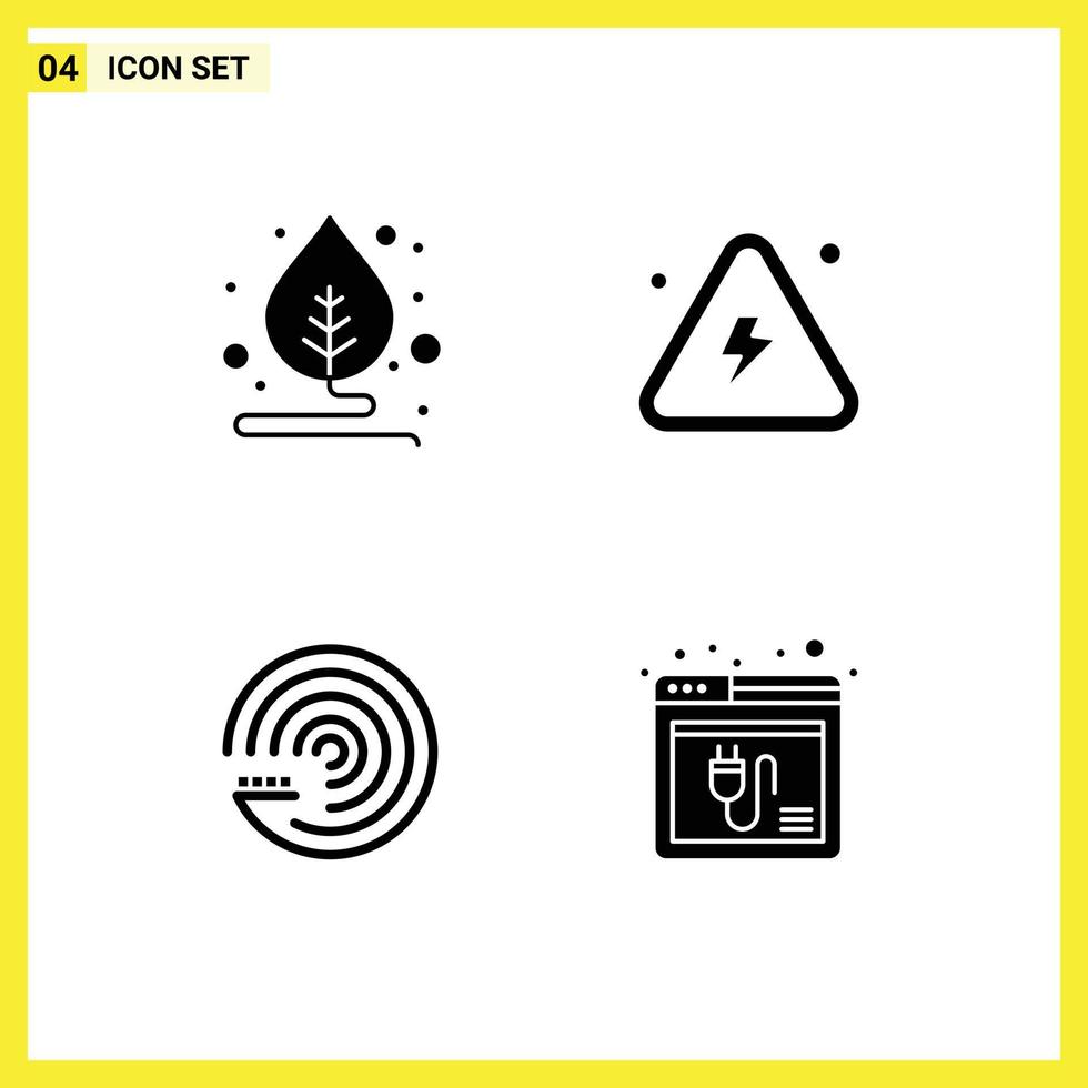 Modern Set of Solid Glyphs Pictograph of leaf model combustible highly scince Editable Vector Design Elements