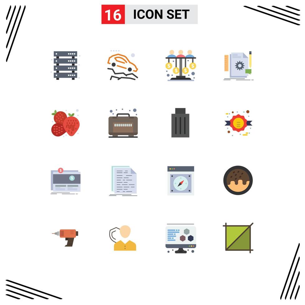 Modern Set of 16 Flat Colors and symbols such as feedback design slope creative sponsor Editable Pack of Creative Vector Design Elements