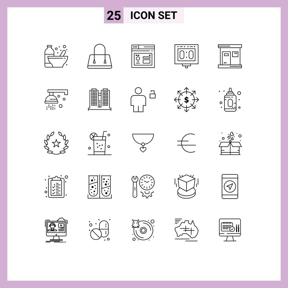 Group of 25 Lines Signs and Symbols for hot sports browser scoring competition Editable Vector Design Elements