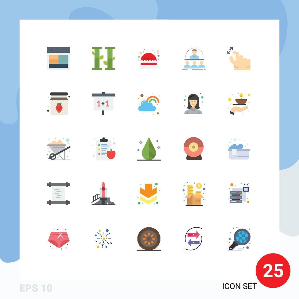 Set of 25 Commercial Flat Colors pack for hand mentor christmas instructor coach Editable Vector Design Elements
