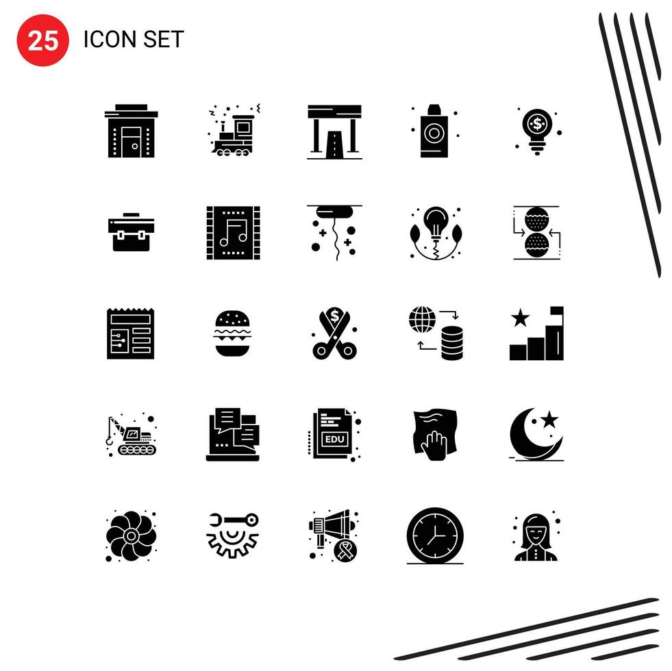 Set of 25 Modern UI Icons Symbols Signs for wash bath train shampoo game Editable Vector Design Elements