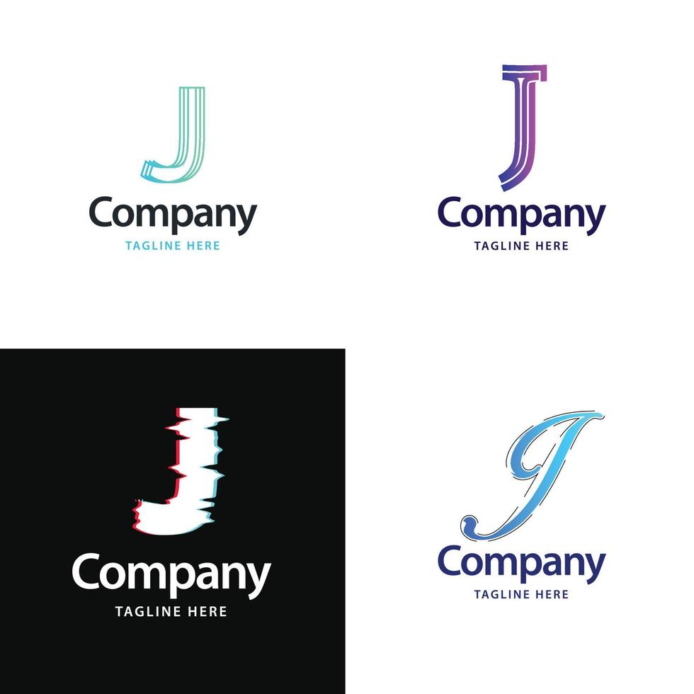 letra j diseño de paquete de logotipos grandes diseño de logotipos modernos y creativos para su negocio vector