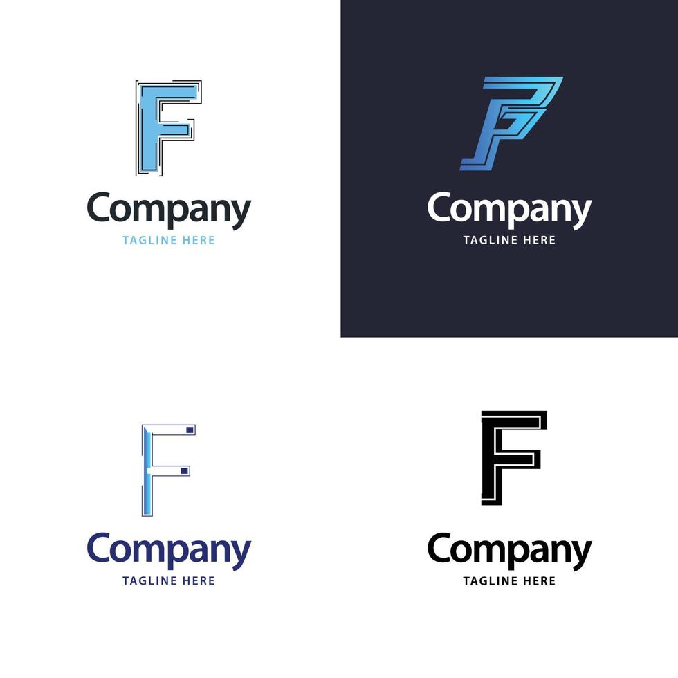 Letter F Big Logo Pack Design Creative Modern logos design for your business vector