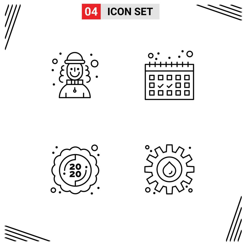 Universal Icon Symbols Group of 4 Modern Filledline Flat Colors of harlequin sticker hat vacation energy Editable Vector Design Elements
