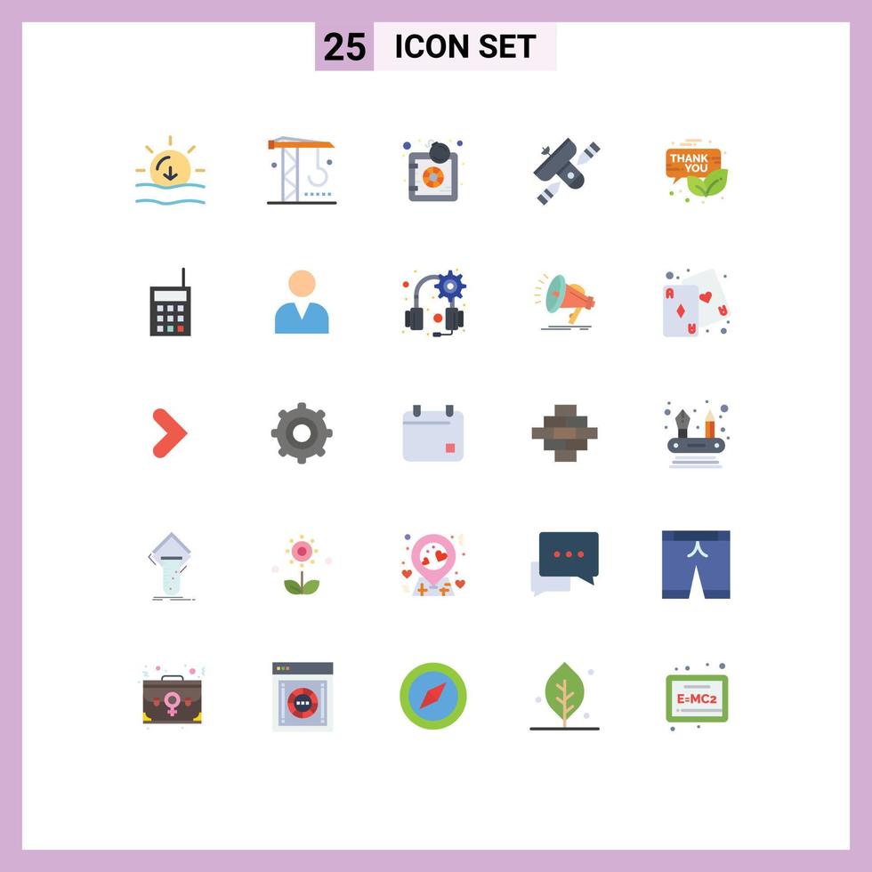 Universal Icon Symbols Group of 25 Modern Flat Colors of email satellite bomb radio broadcast Editable Vector Design Elements