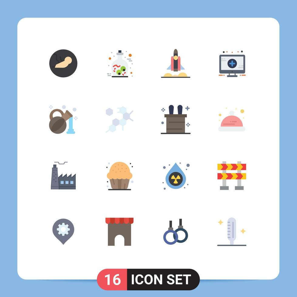 Set of 16 Modern UI Icons Symbols Signs for spa olive unicorn startup sign medical Editable Pack of Creative Vector Design Elements