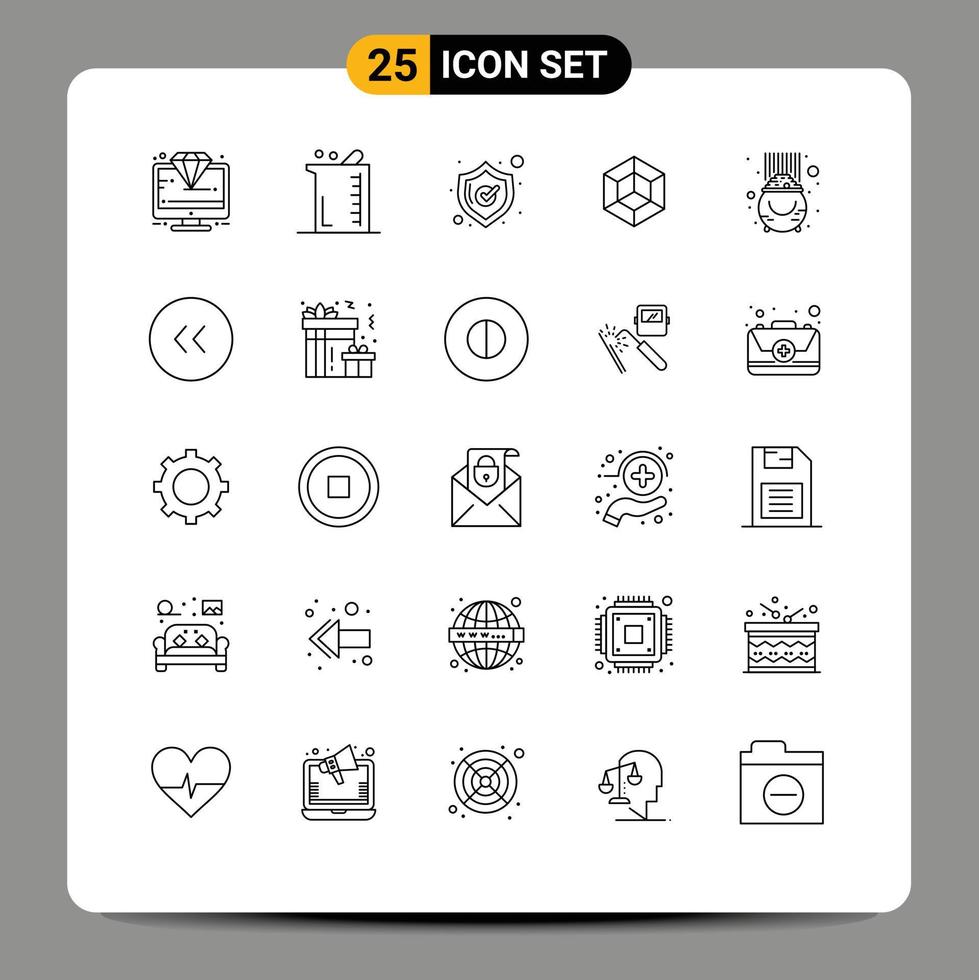 Line Pack of 25 Universal Symbols of fortune crypto chemistry coin shopping Editable Vector Design Elements