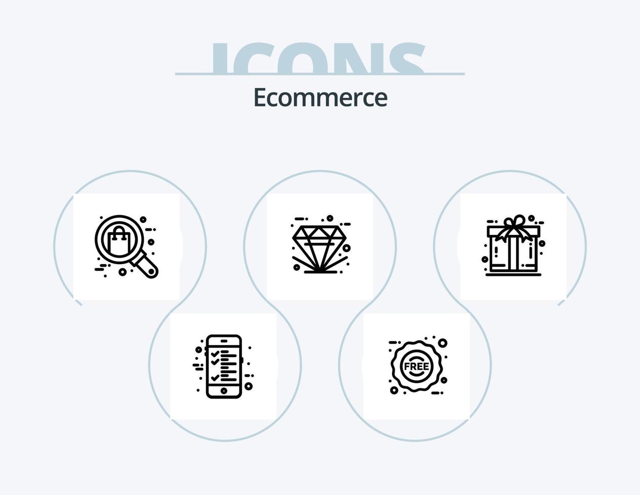 paquete de iconos de línea de comercio electrónico 5 diseño de iconos. comercio electrónico compras. junta. de primera calidad. comercio electrónico vector