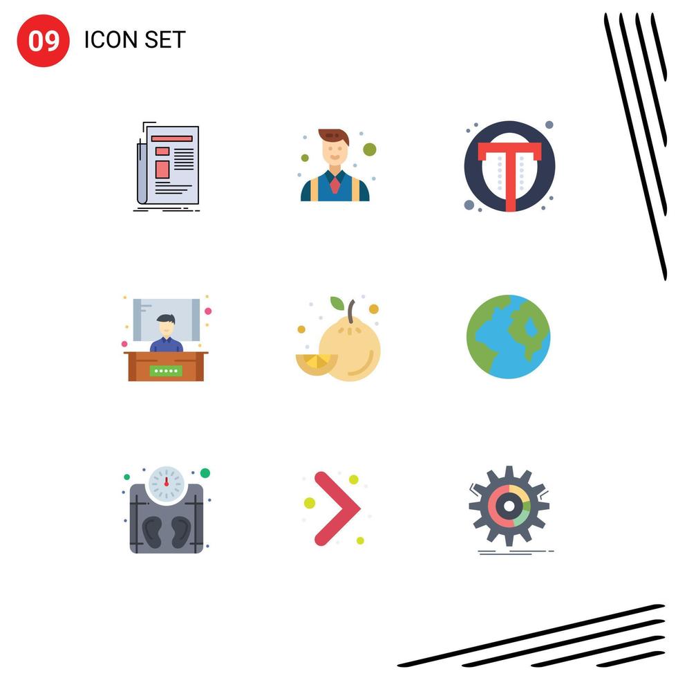 paquete de iconos de vector de stock de 9 signos y símbolos de línea para presentación de alimentos elementos de diseño de vector editables de usuario de conferencia de personas