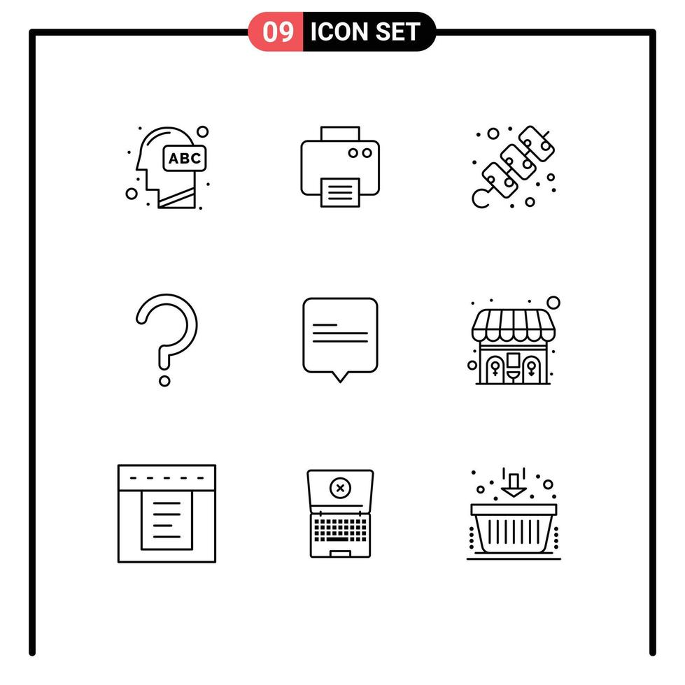 9 Creative Icons Modern Signs and Symbols of chat question mark machine question travel Editable Vector Design Elements