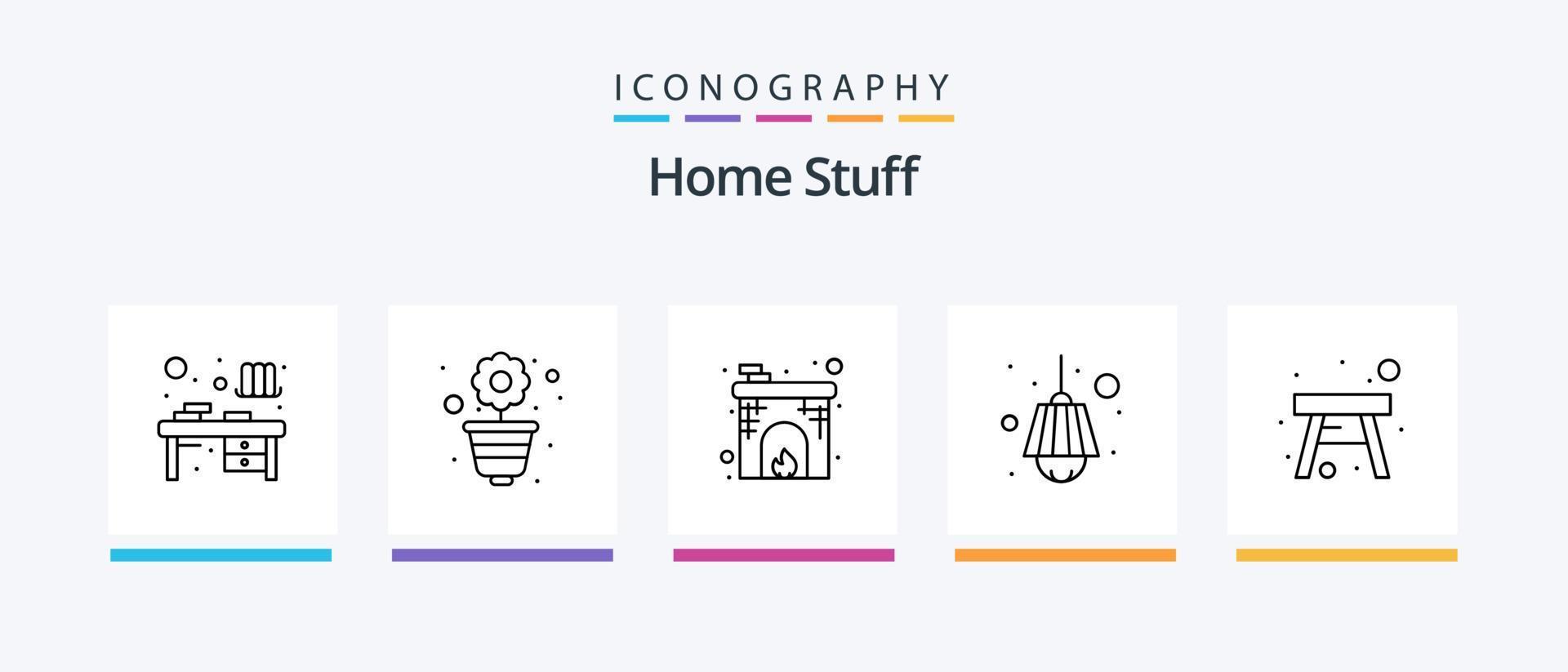Home Stuff Line 5 Icon Pack Including design. craft. interior. sewing machine. appliance. Creative Icons Design vector