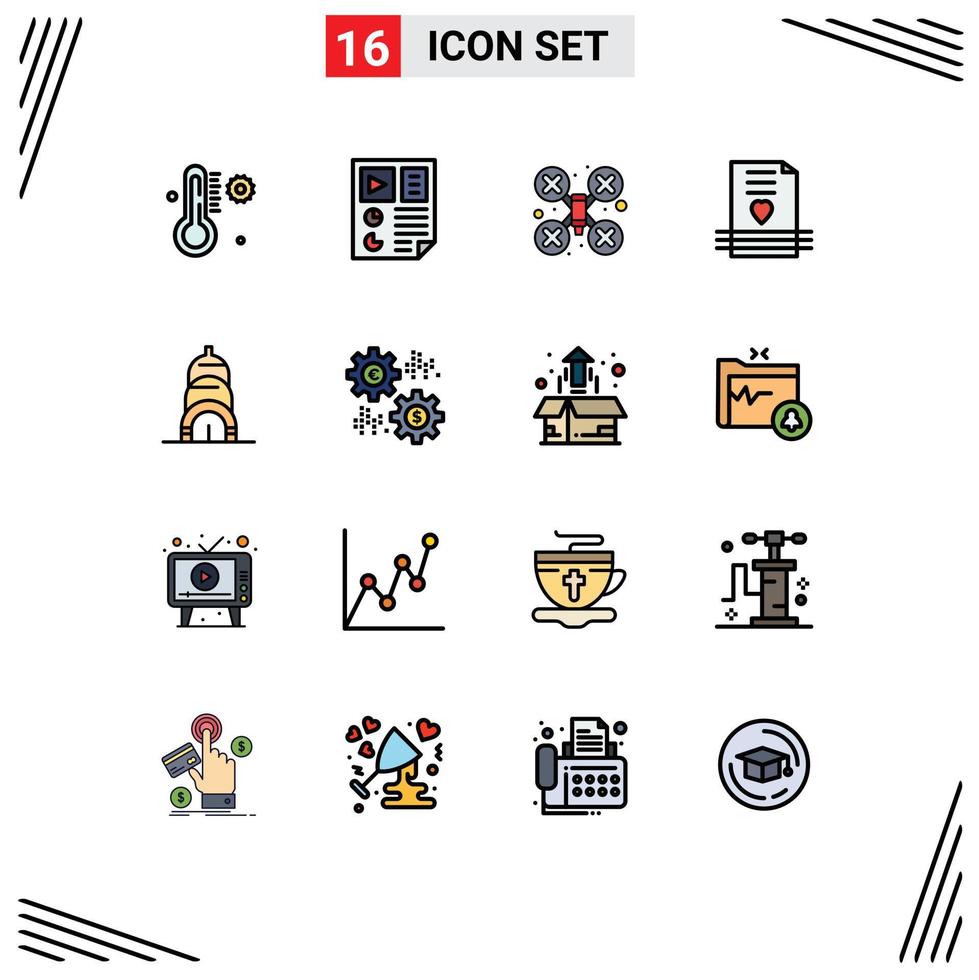 16 Creative Icons Modern Signs and Symbols of chrysler love cam letter heart Editable Creative Vector Design Elements