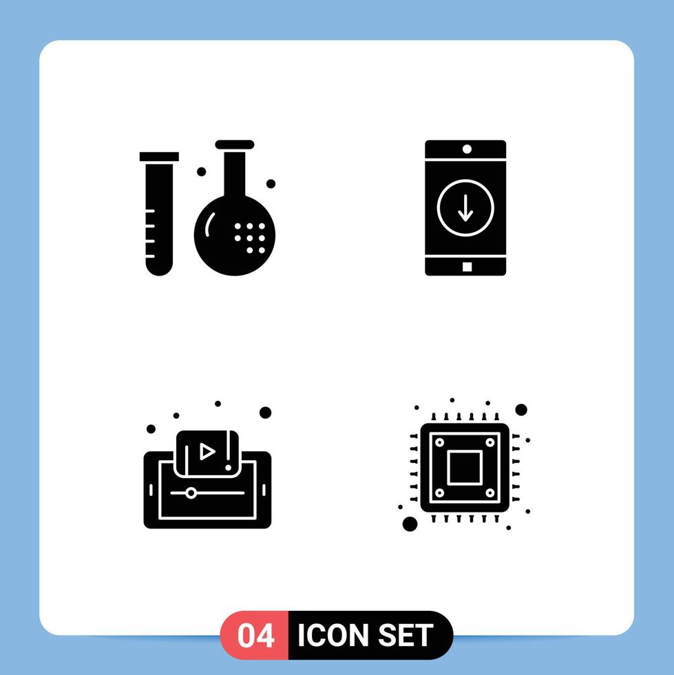 conjunto de 4 iconos de interfaz de usuario modernos símbolos signos para enfermedad flecha salud móvil e elementos de diseño vectorial editables vector