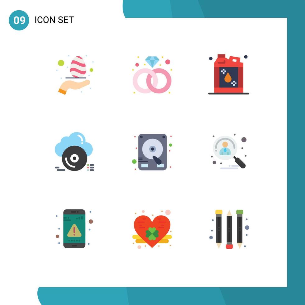 Stock Vector Icon Pack of 9 Line Signs and Symbols for drive store flammable cloud disc Editable Vector Design Elements