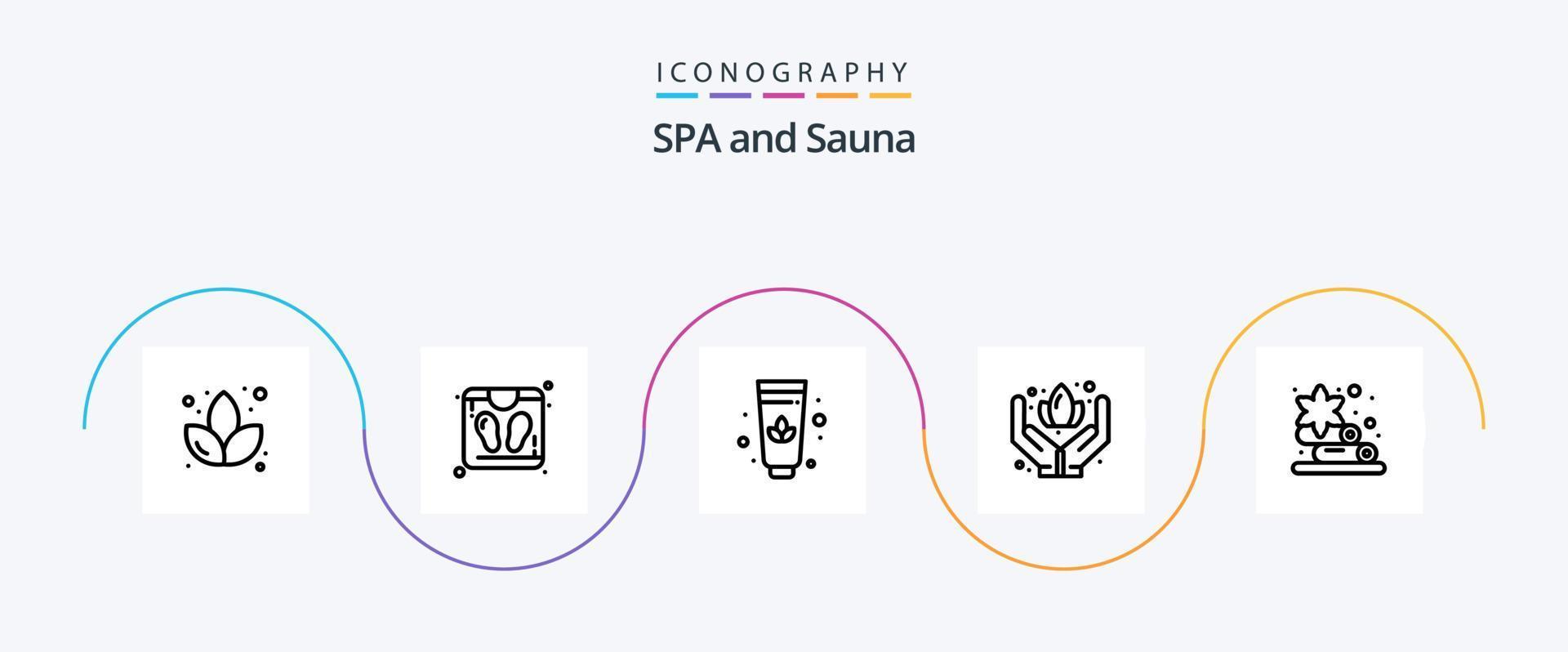 Sauna Line 5 Icon Pack Including . hand. sauna vector