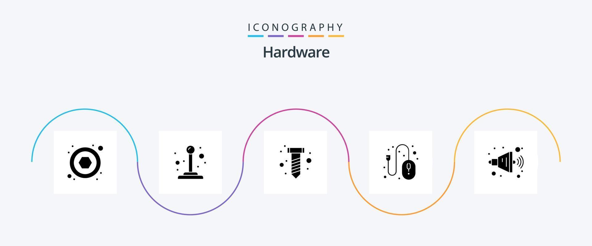 Hardware Glyph 5 Icon Pack Including . volume. screw. speaker. control vector