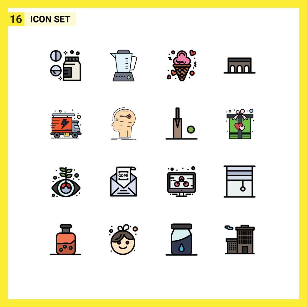 16 Creative Icons Modern Signs and Symbols of historic architecture date arch special Editable Creative Vector Design Elements