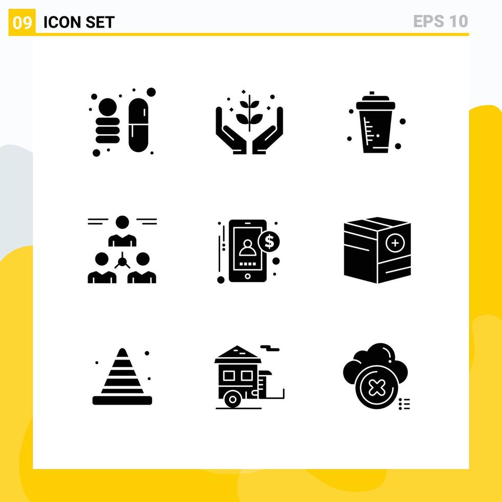 Modern Set of 9 Solid Glyphs Pictograph of man group basketball user sport Editable Vector Design Elements