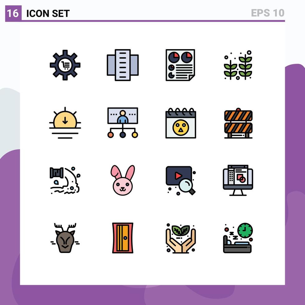 paquete de iconos de vector de stock de 16 signos y símbolos de línea para palm two city building informe documento elementos de diseño de vector creativo editable