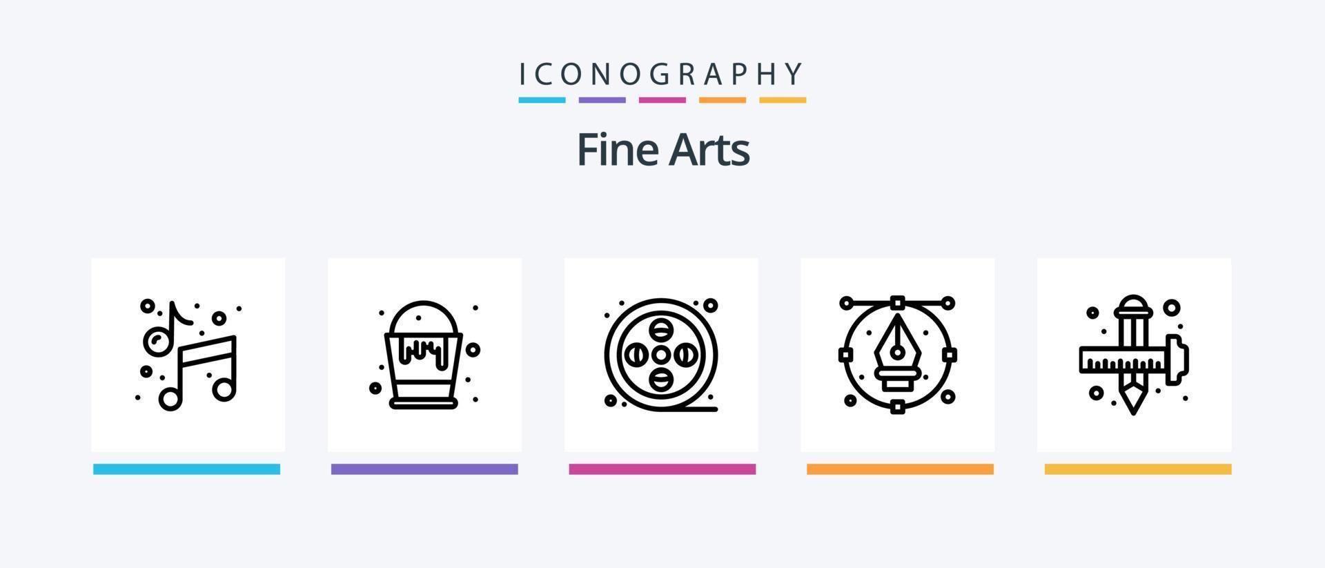 paquete de iconos de línea 5 de bellas artes que incluye arte. letras. cuadrícula. arte. pintar. diseño de iconos creativos vector