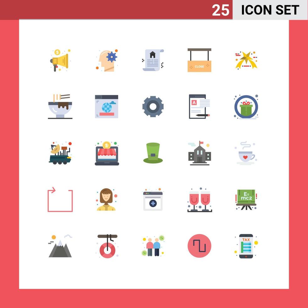 25 Thematic Vector Flat Colors and Editable Symbols of friday close salon solution close beauty and spa Editable Vector Design Elements