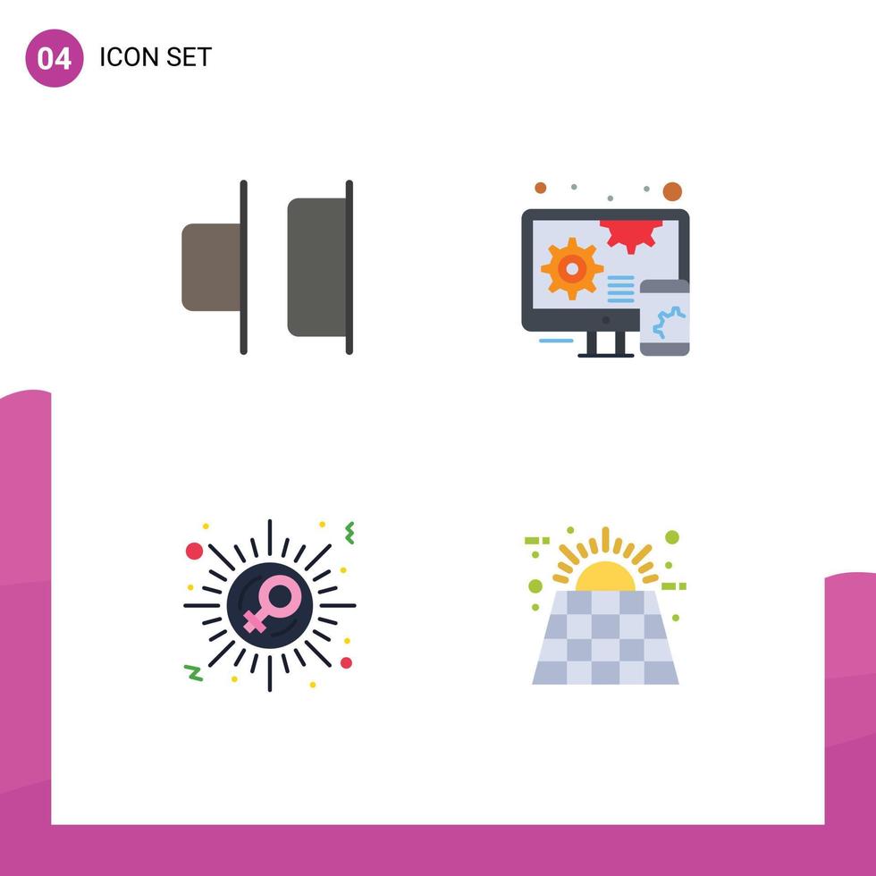 User Interface Pack of 4 Basic Flat Icons of distribute celebrate adaptive sex eco Editable Vector Design Elements