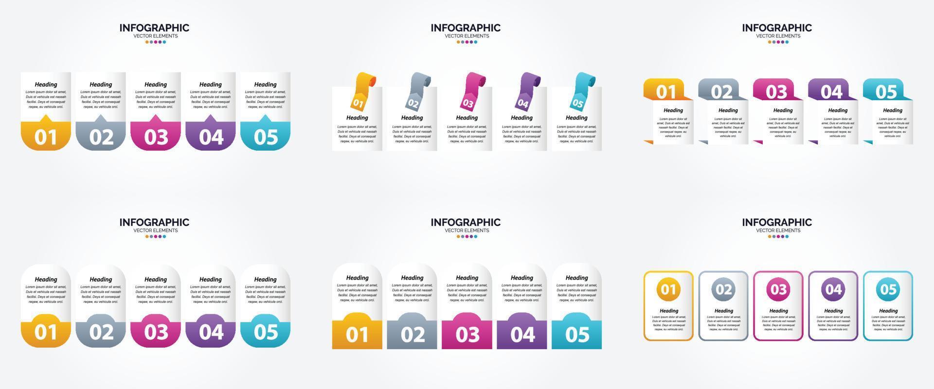 este conjunto de ilustraciones vectoriales es perfecto para crear infografías para publicidad. folletos volantes y revistas. vector