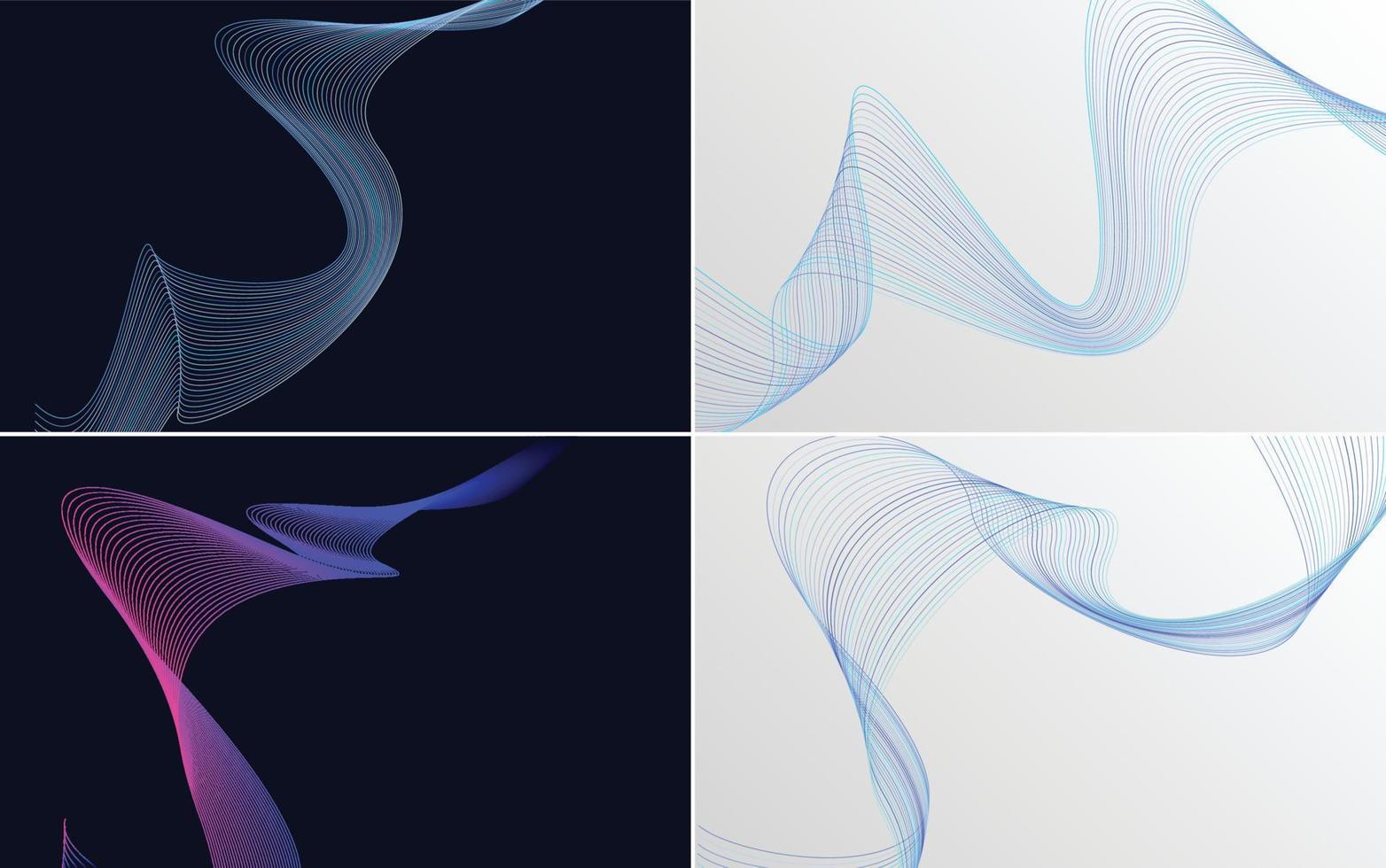 Collection of geometric minimal lines pattern set vector