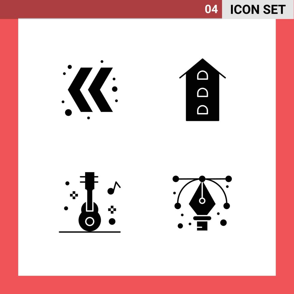 paquete de iconos vectoriales de stock de signos de línea y símbolos para edificios de guitarra de flecha tiendas fiesta elementos de diseño vectorial editables vector