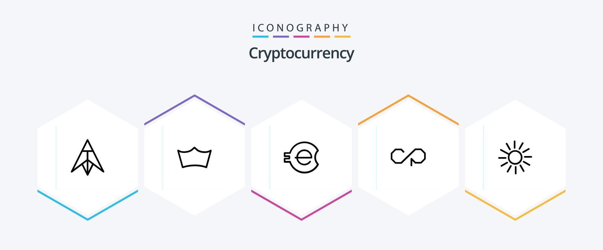 Cryptocurrency 25 Line icon pack including coin . crypto . crypto currency. coin vector