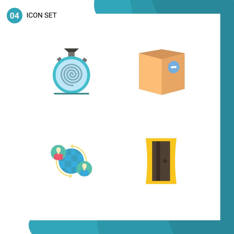 Flat Icon Pack of 4 Universal Symbols of action shipping nonstop commerce connections Editable Vector Design Elements