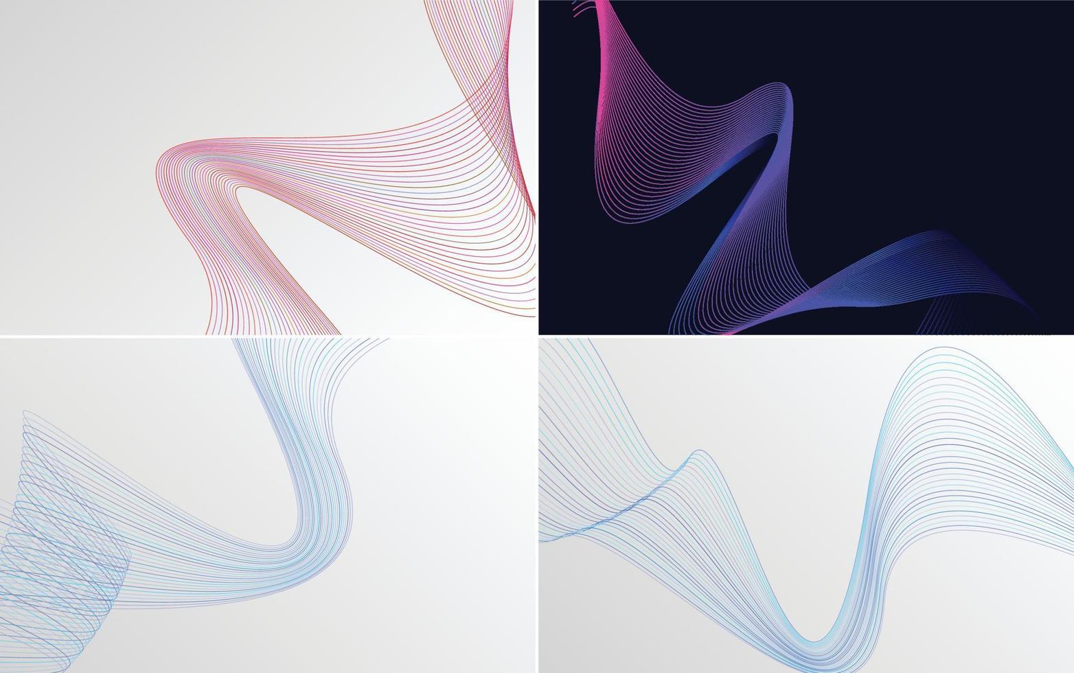 Boost your presentations with this set of 4 vector line backgrounds