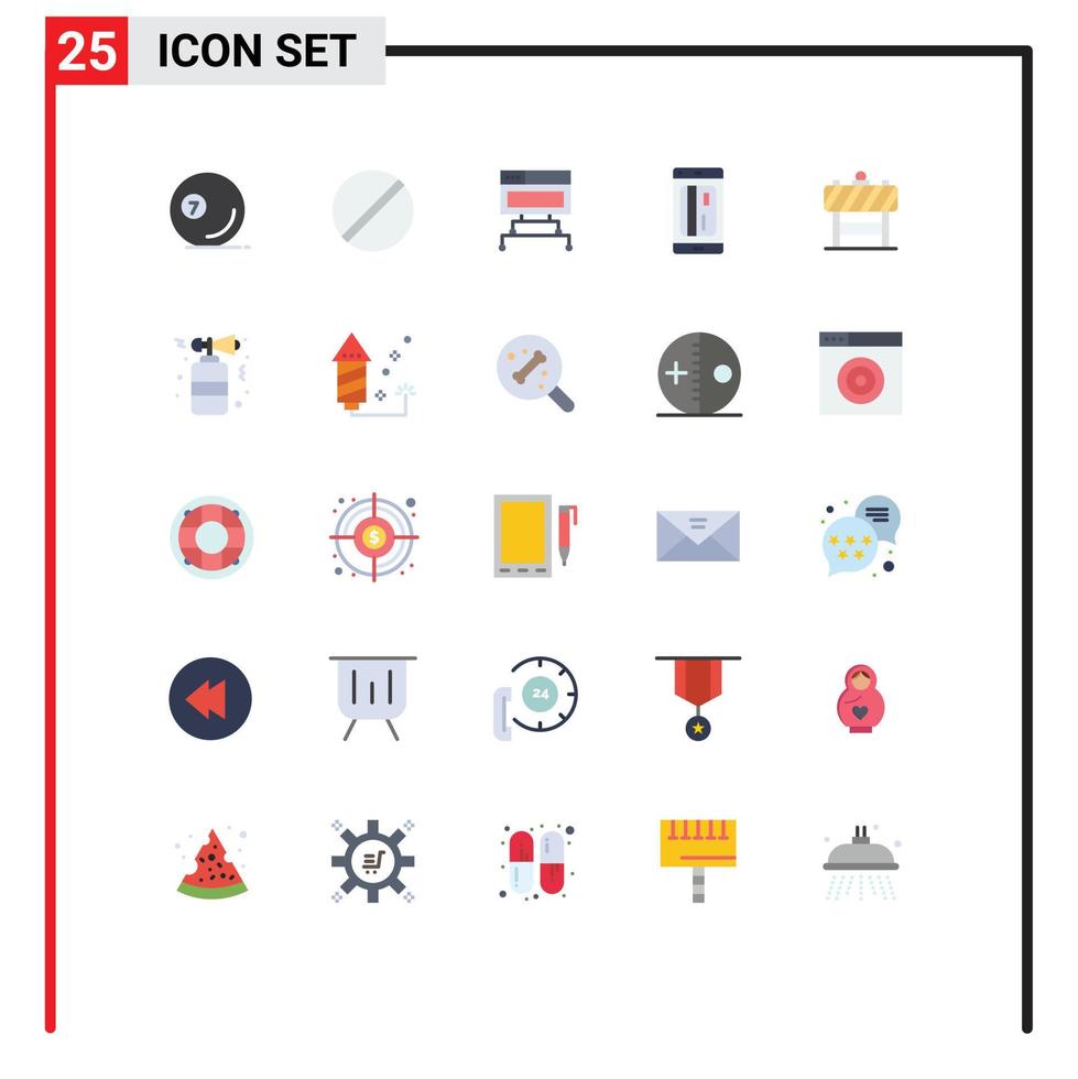 Universal Icon Symbols Group of 25 Modern Flat Colors of credit card research banking data Editable Vector Design Elements