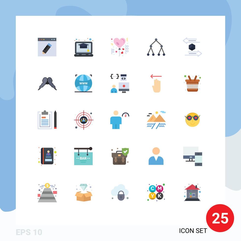 Stock Vector Icon Pack of 25 Line Signs and Symbols for logistic box affection topology link Editable Vector Design Elements
