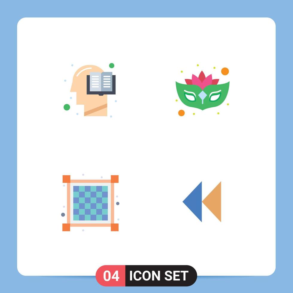 paquete de iconos vectoriales de stock de 4 signos y símbolos de línea para el diseño del libro control de máscara humana elementos de diseño vectorial editables vector