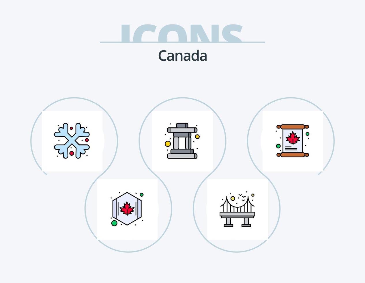 Canadá línea llena de icono paquete 5 diseño de icono. invitación. calendario. invierno. nieve vector