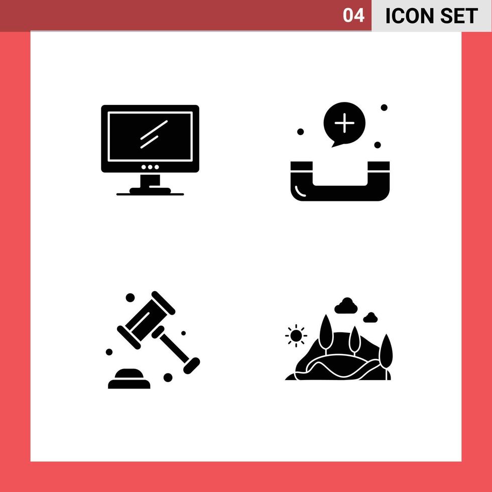 User Interface Solid Glyph Pack of modern Signs and Symbols of computer form imac disease protection Editable Vector Design Elements