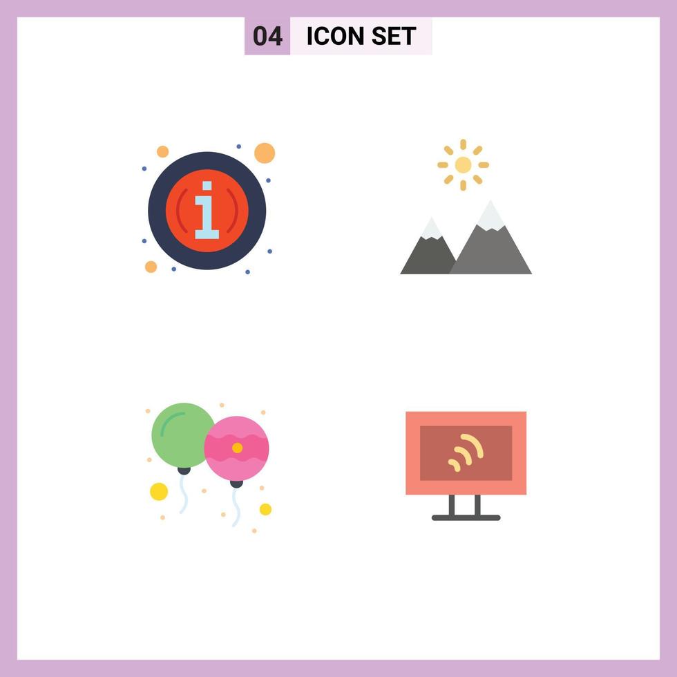 4 Universal Flat Icons Set for Web and Mobile Applications about decoration information nature india Editable Vector Design Elements