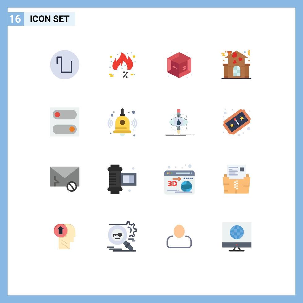 Set of 16 Vector Flat Colors on Grid for toggle preferences creative people home Editable Pack of Creative Vector Design Elements