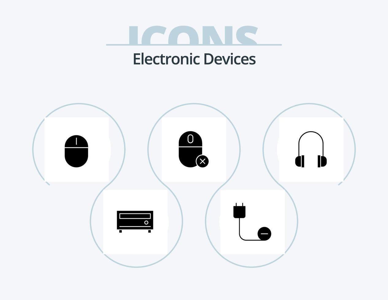 Devices Glyph Icon Pack 5 Icon Design. . support. computers. headset. mouse vector